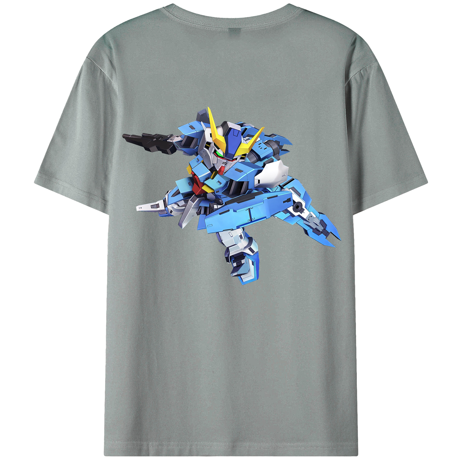 （画像用） 機動戦士ガンダム Mobile Suit Gundam 綿100％ メンズ半袖Tシャツ（バックプリント） 通気性